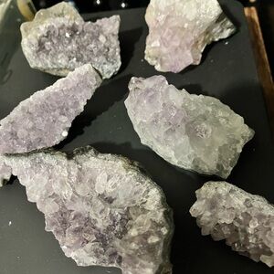 Natural Amethyst Crystal Clusters Set of 6 Brand New